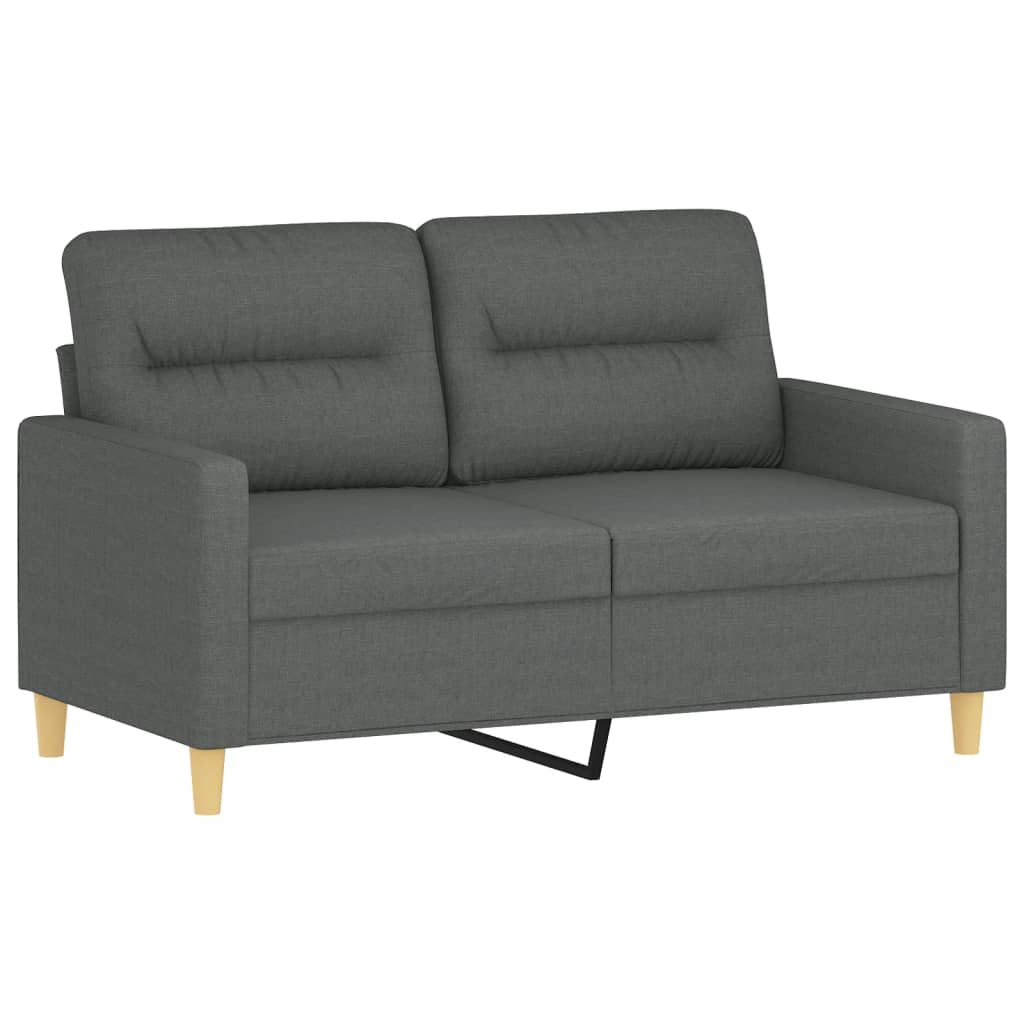 vidaXL 3 Piece Sofa Set with Cushions Dark Gray Fabric-2