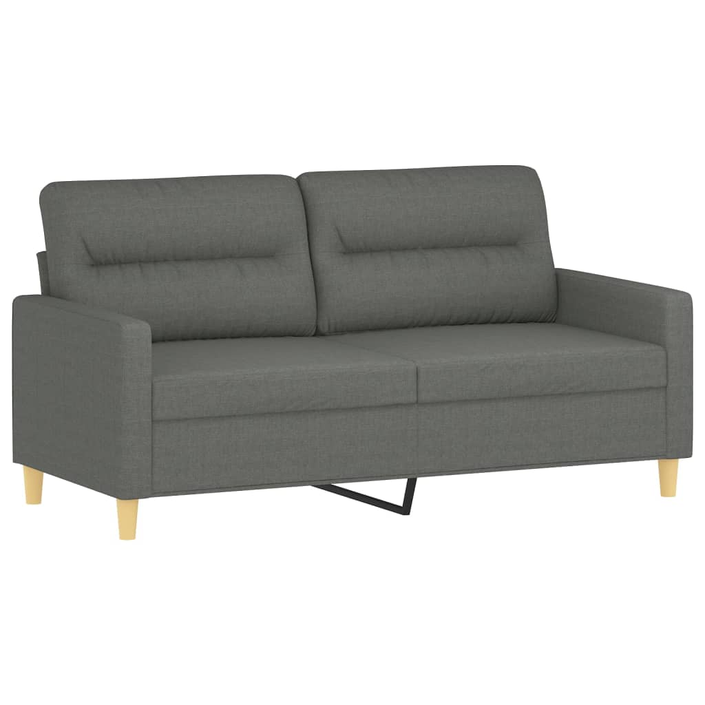 vidaXL 3 Piece Sofa Set with Cushions Dark Gray Fabric-2