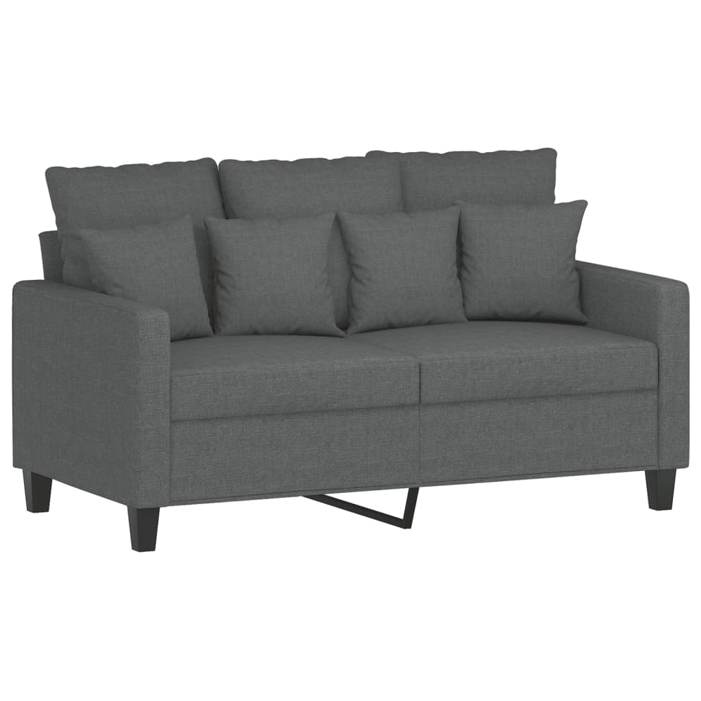 vidaXL 3 Piece Sofa Set with Cushions Dark Gray Fabric-1