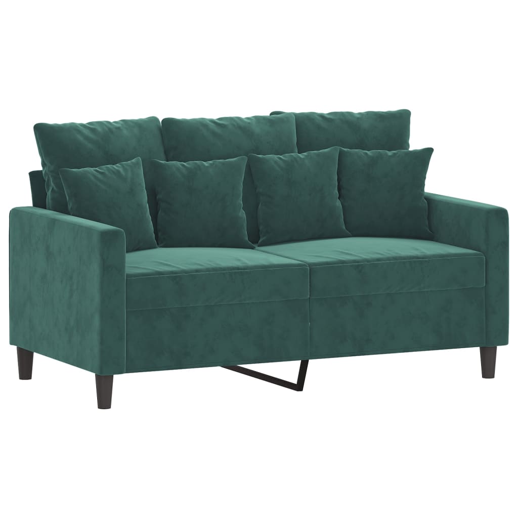 vidaXL 3 Piece Sofa Set with Cushions Dark Green Velvet-2