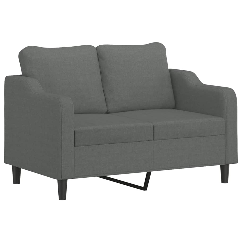 vidaXL 3 Piece Sofa Set with Cushions Dark Gray Fabric-2