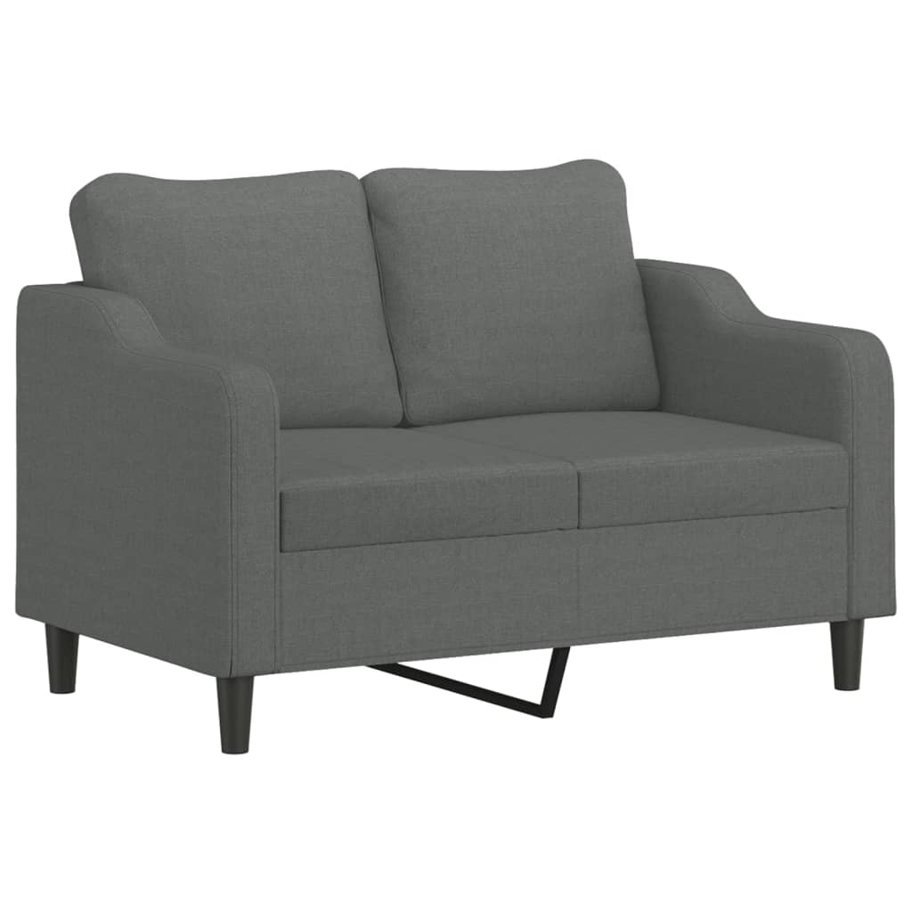 vidaXL 3 Piece Sofa Set with Cushions Dark Gray Fabric-1