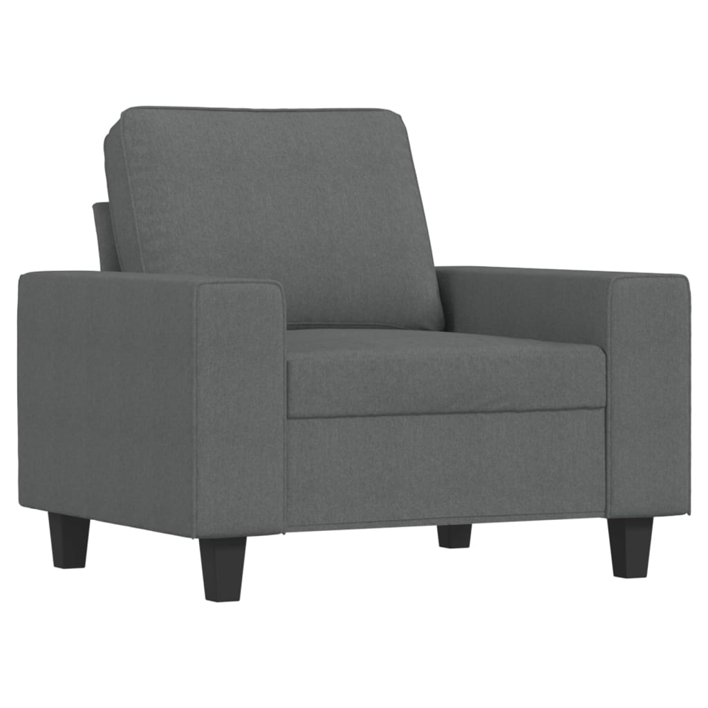 vidaXL 3 Piece Sofa Set Dark Gray Fabric-1