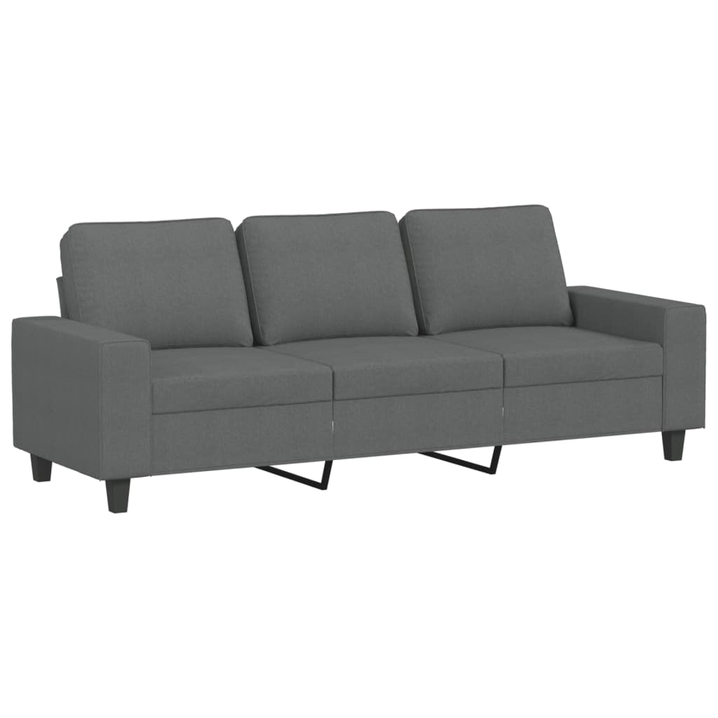 vidaXL 3 Piece Sofa Set Dark Gray Fabric-3