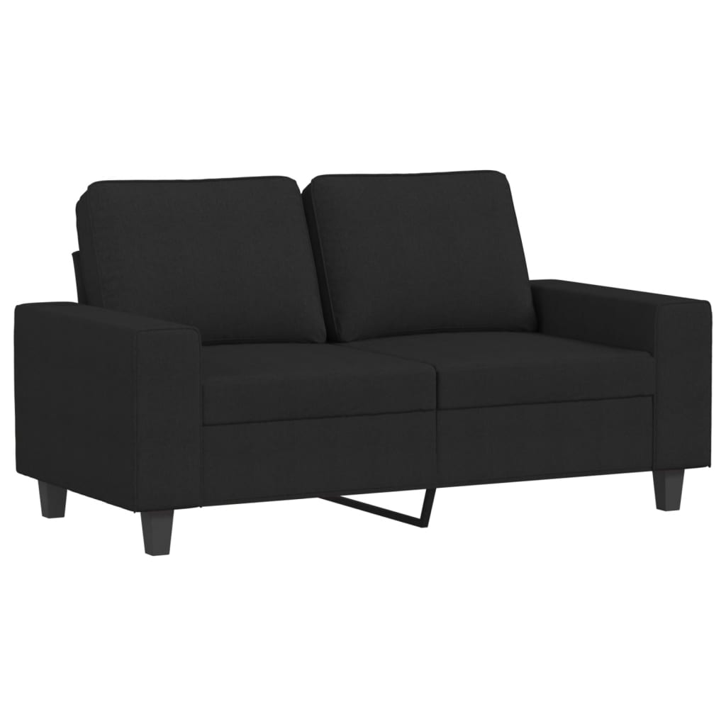 vidaXL 3 Piece Sofa Set Black Fabric-2