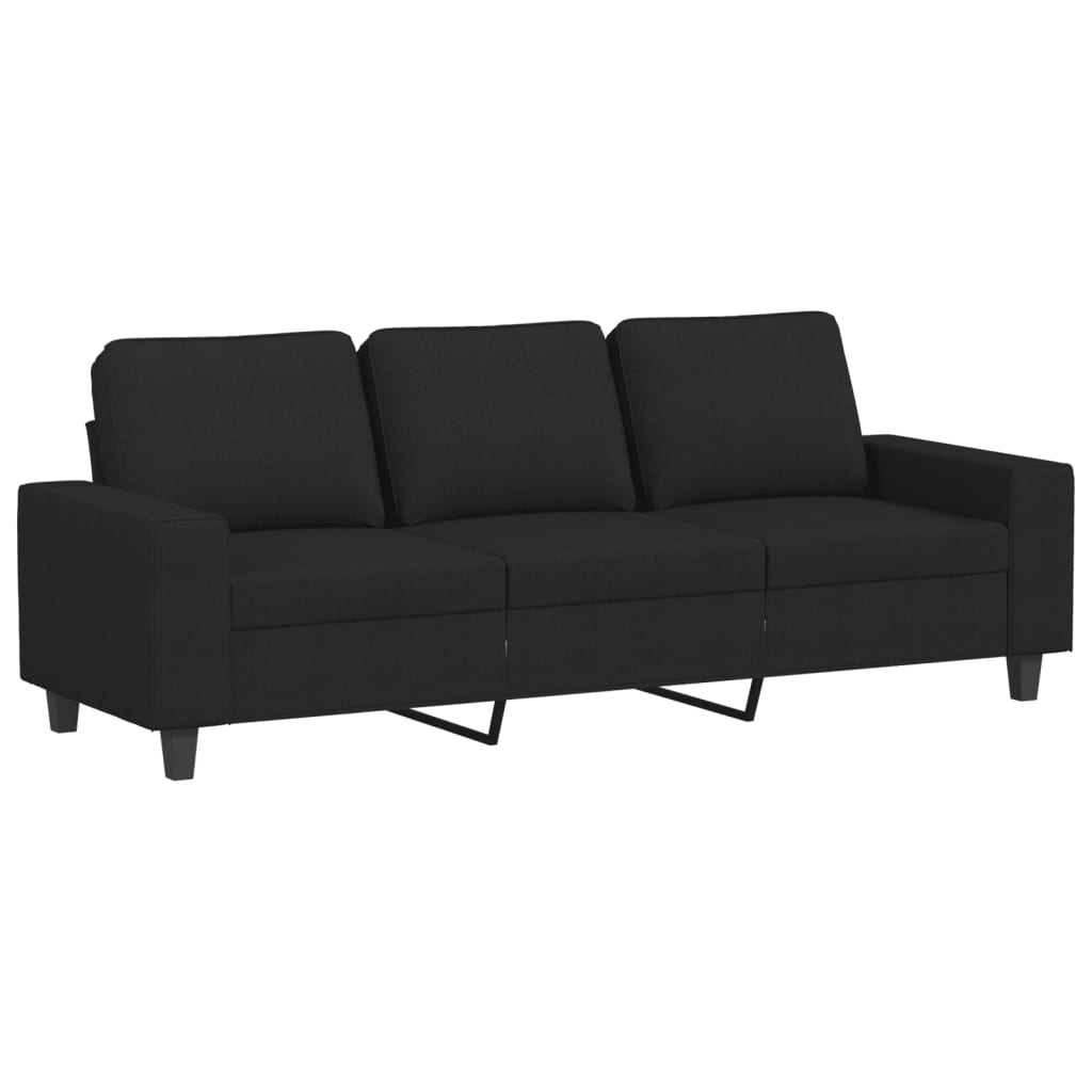 vidaXL 3 Piece Sofa Set Black Fabric-3