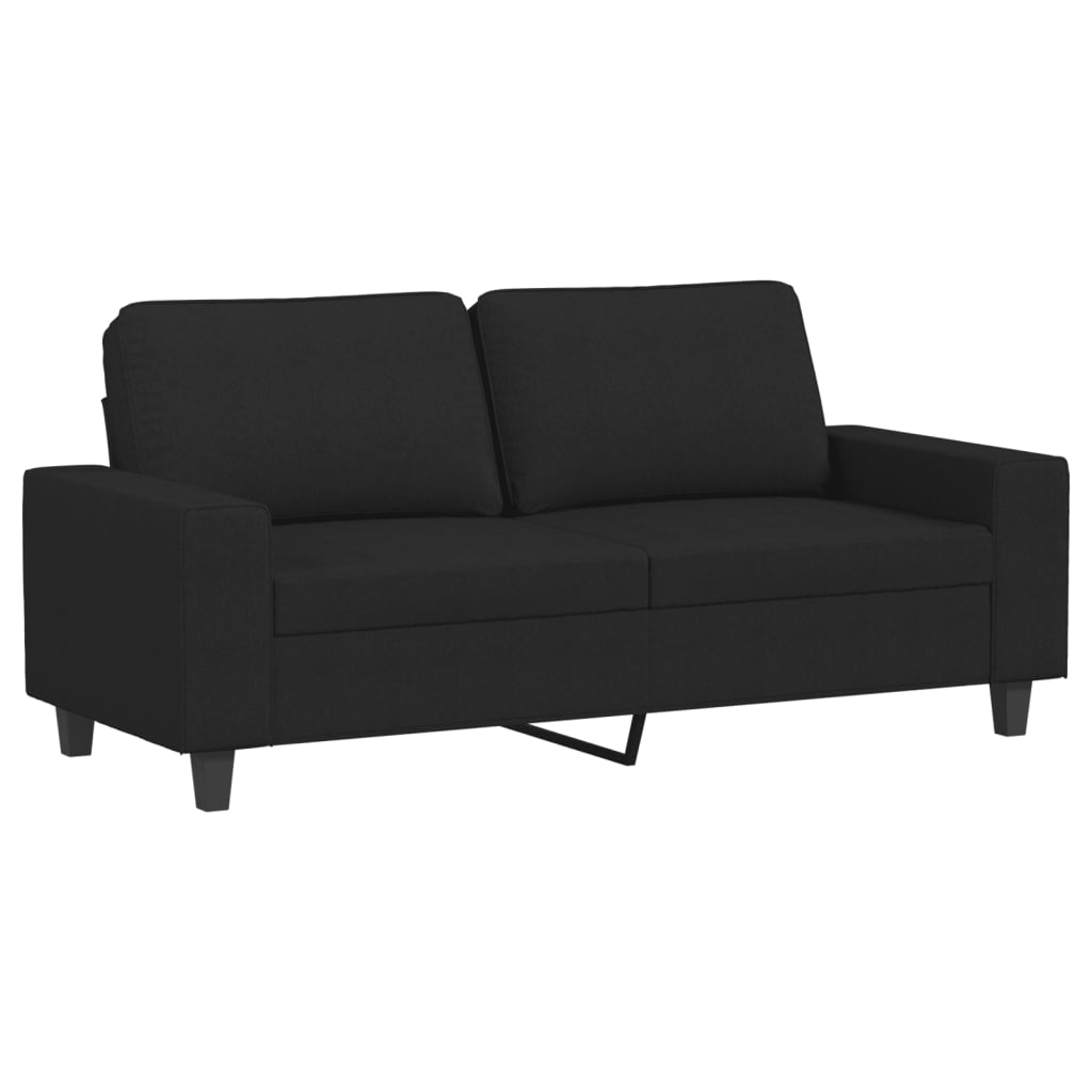 vidaXL 2 Piece Sofa Set Black Fabric-2