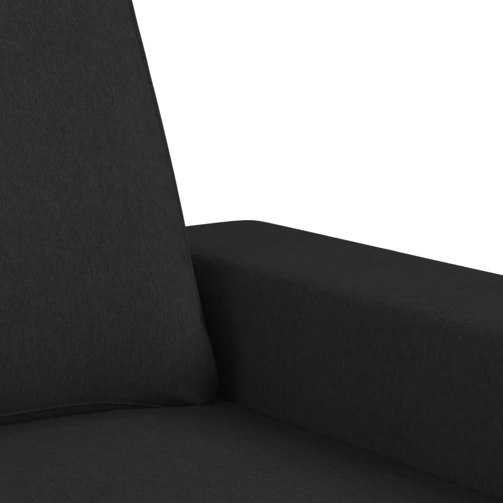 vidaXL 2 Piece Sofa Set Black Fabric-3