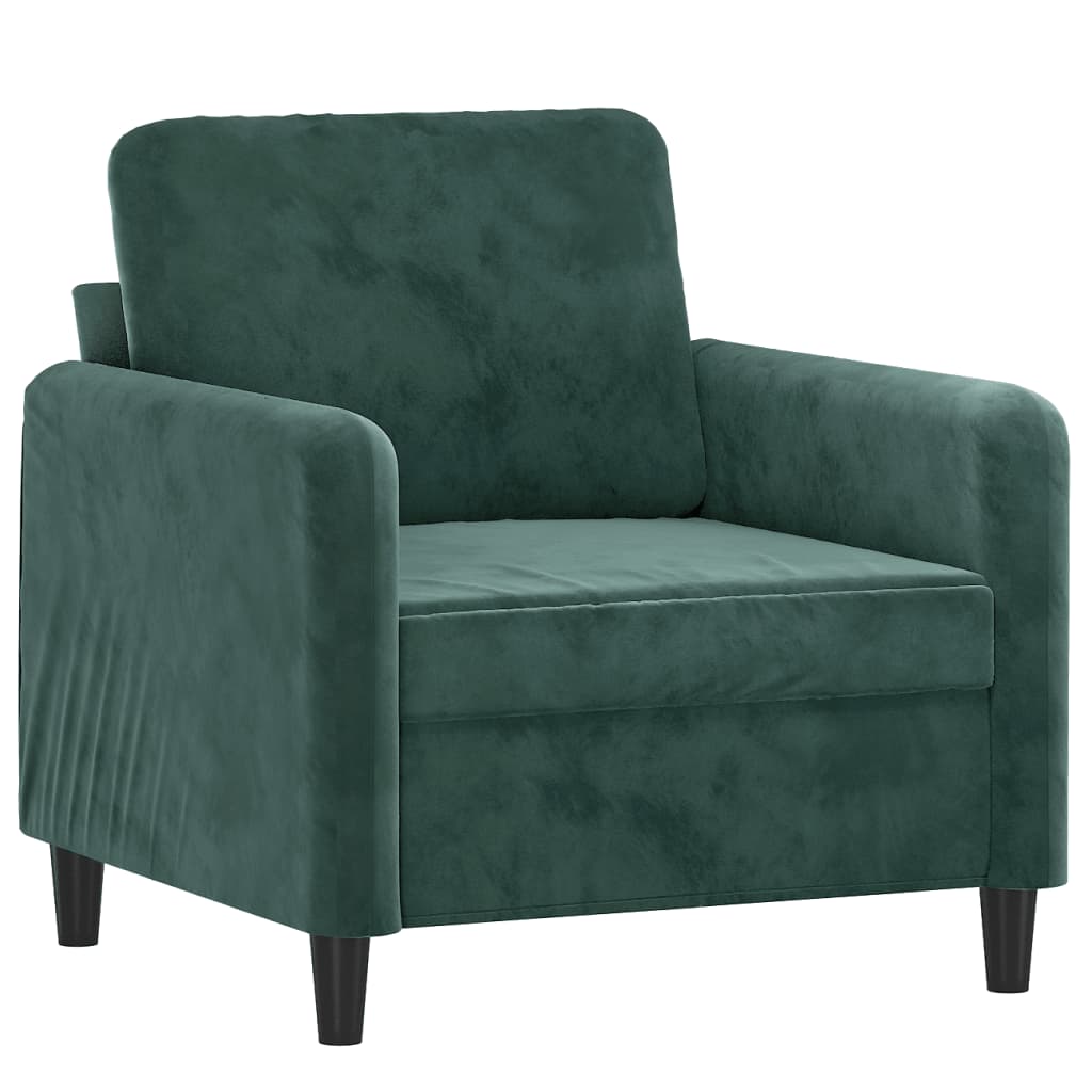 vidaXL 3 Piece Sofa Set Dark Green Velvet-1