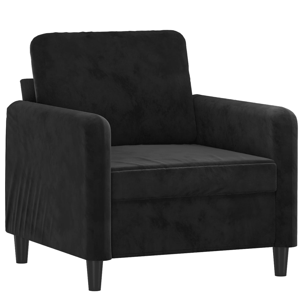 vidaXL 3 Piece Sofa Set Black Velvet-1