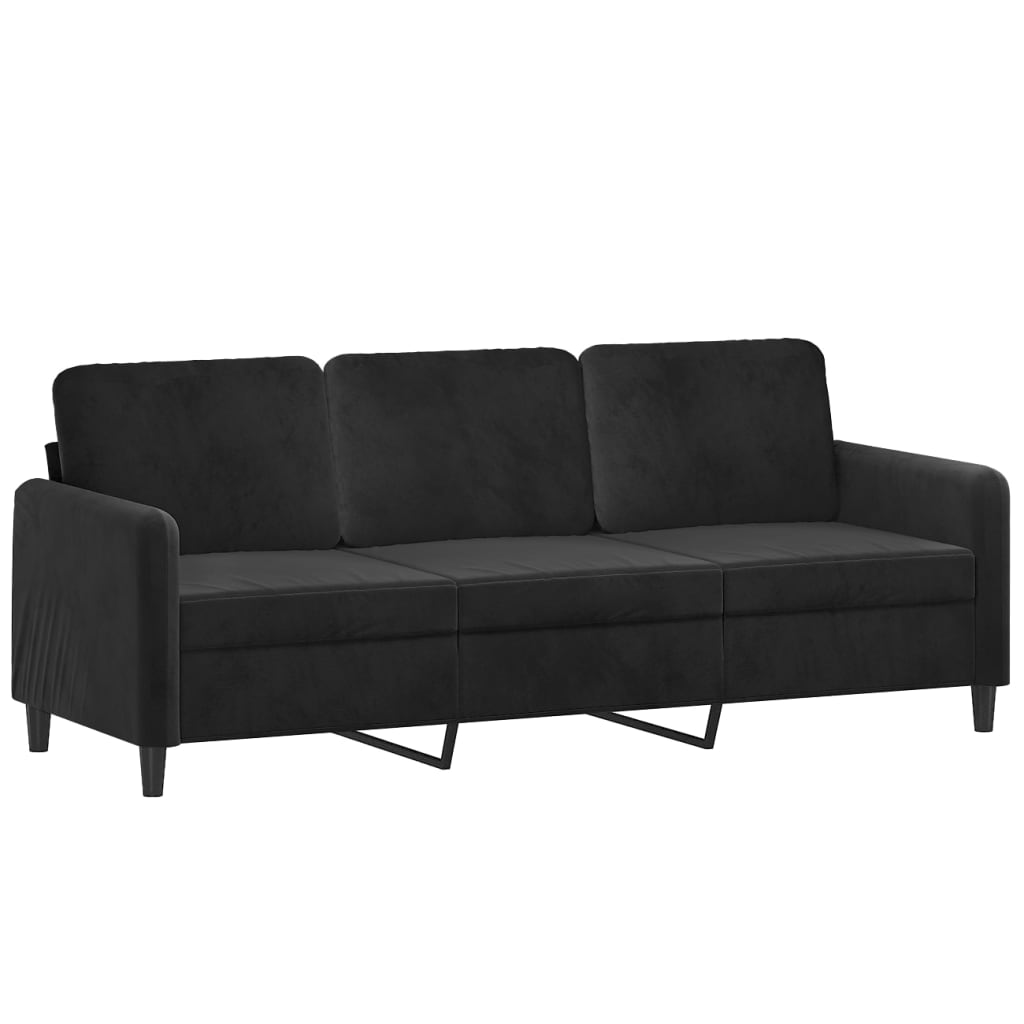 vidaXL 3 Piece Sofa Set Black Velvet-3