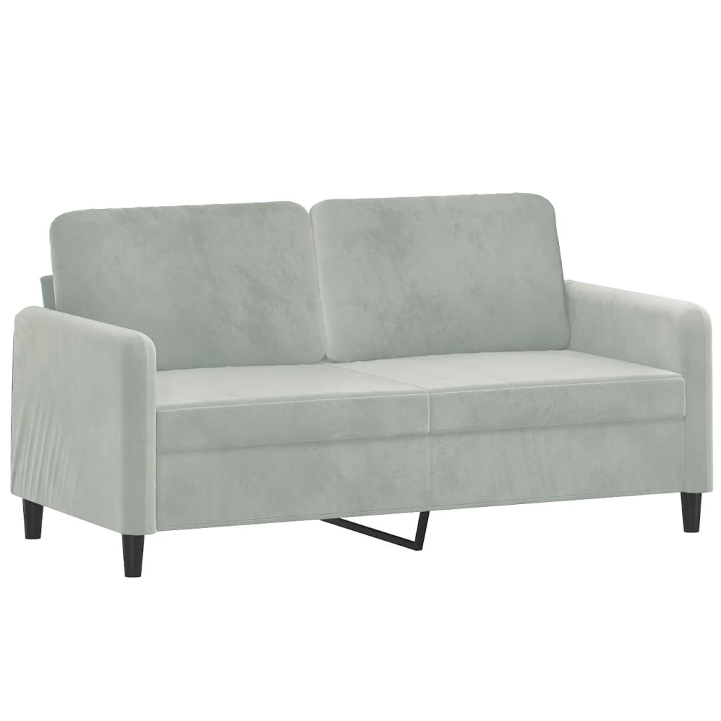 vidaXL 2 Piece Sofa Set Light Gray Velvet-2