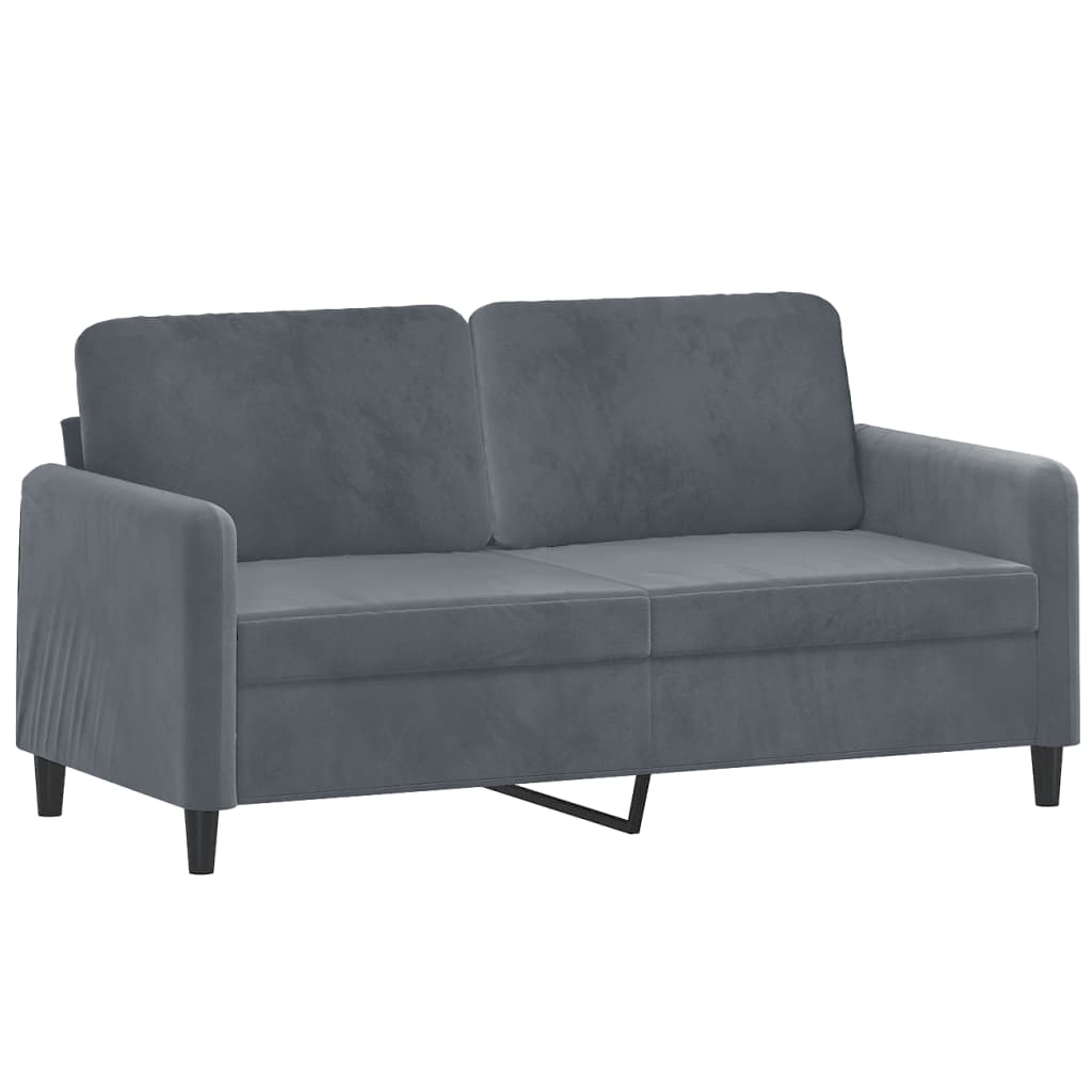 vidaXL 2 Piece Sofa Set Dark Gray Velvet-2