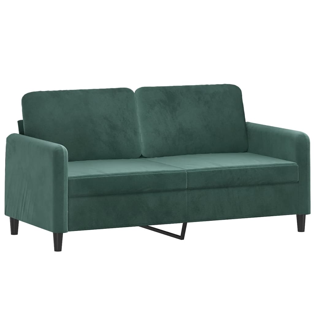 vidaXL 2 Piece Sofa Set Dark Green Velvet-2