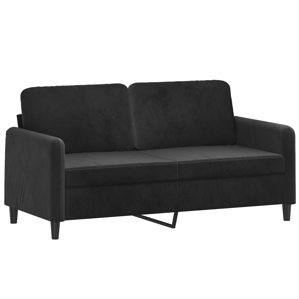 vidaXL 2 Piece Sofa Set Black Velvet-2