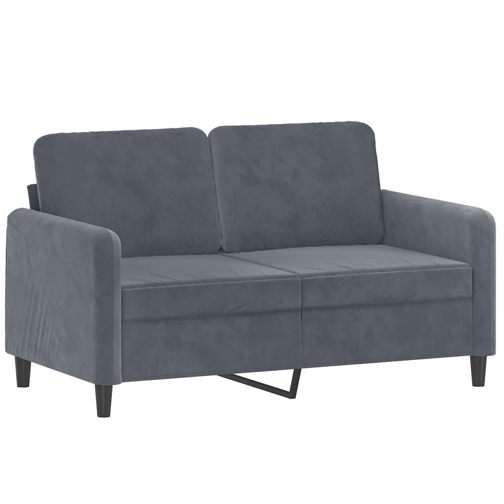 vidaXL 2 Piece Sofa Set with Pillows Dark Gray Velvet-1