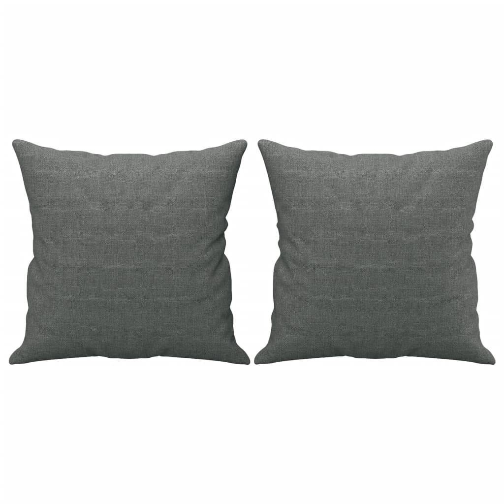 vidaXL 2 Piece Sofa Set with Pillows Dark Gray Fabric-4