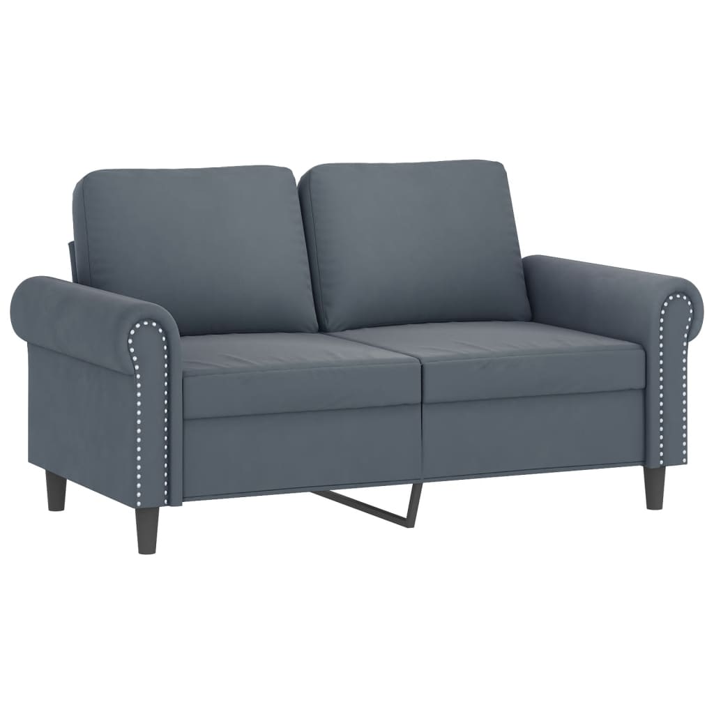 vidaXL 3 Piece Sofa Set with Cushions Dark Gray Velvet-2