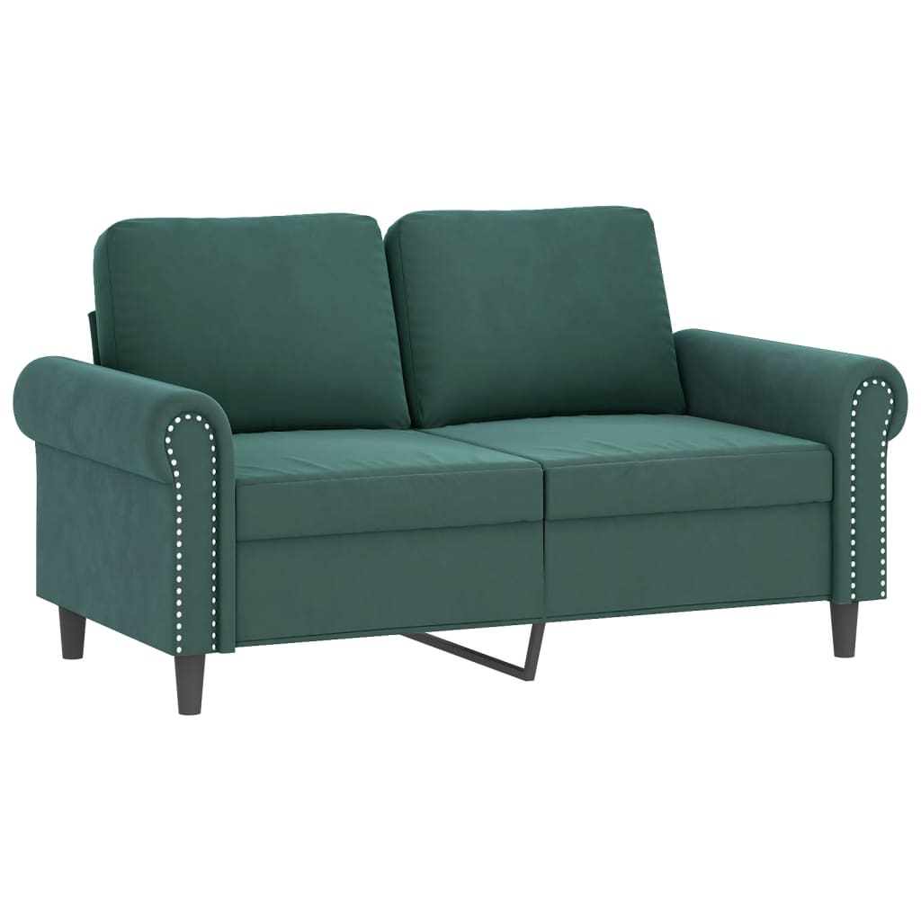 vidaXL 3 Piece Sofa Set with Cushions Dark Green Velvet-2