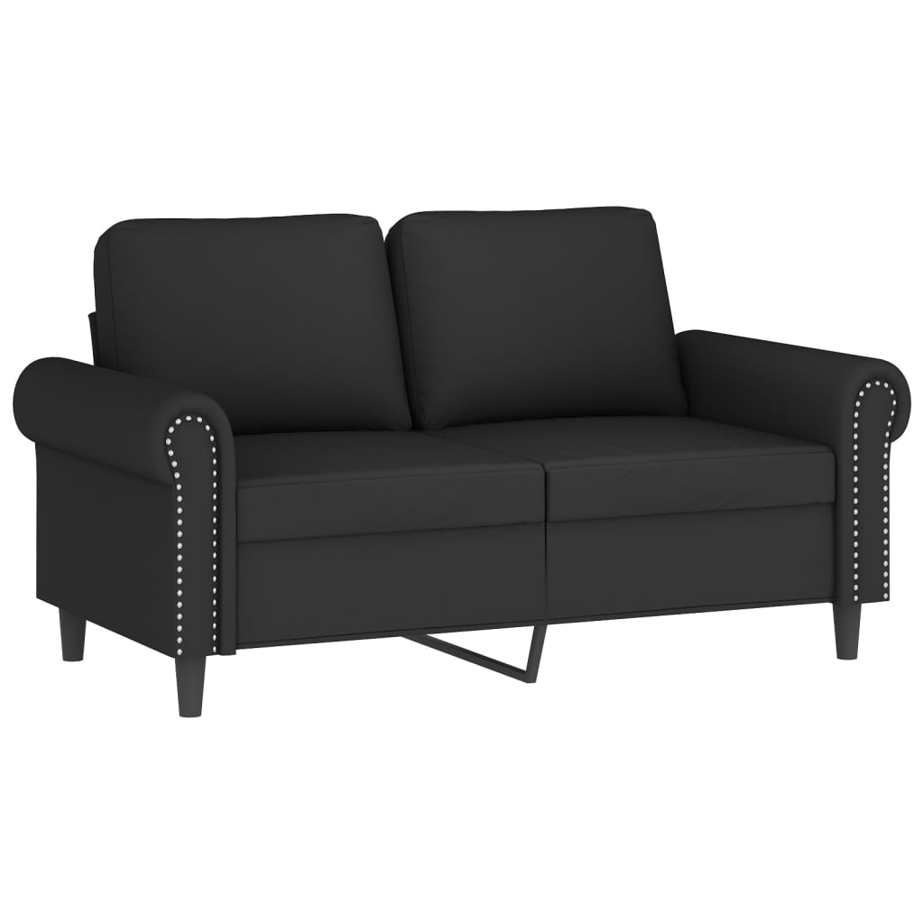 vidaXL 2 Piece Sofa Set with Cushions Black Velvet-1