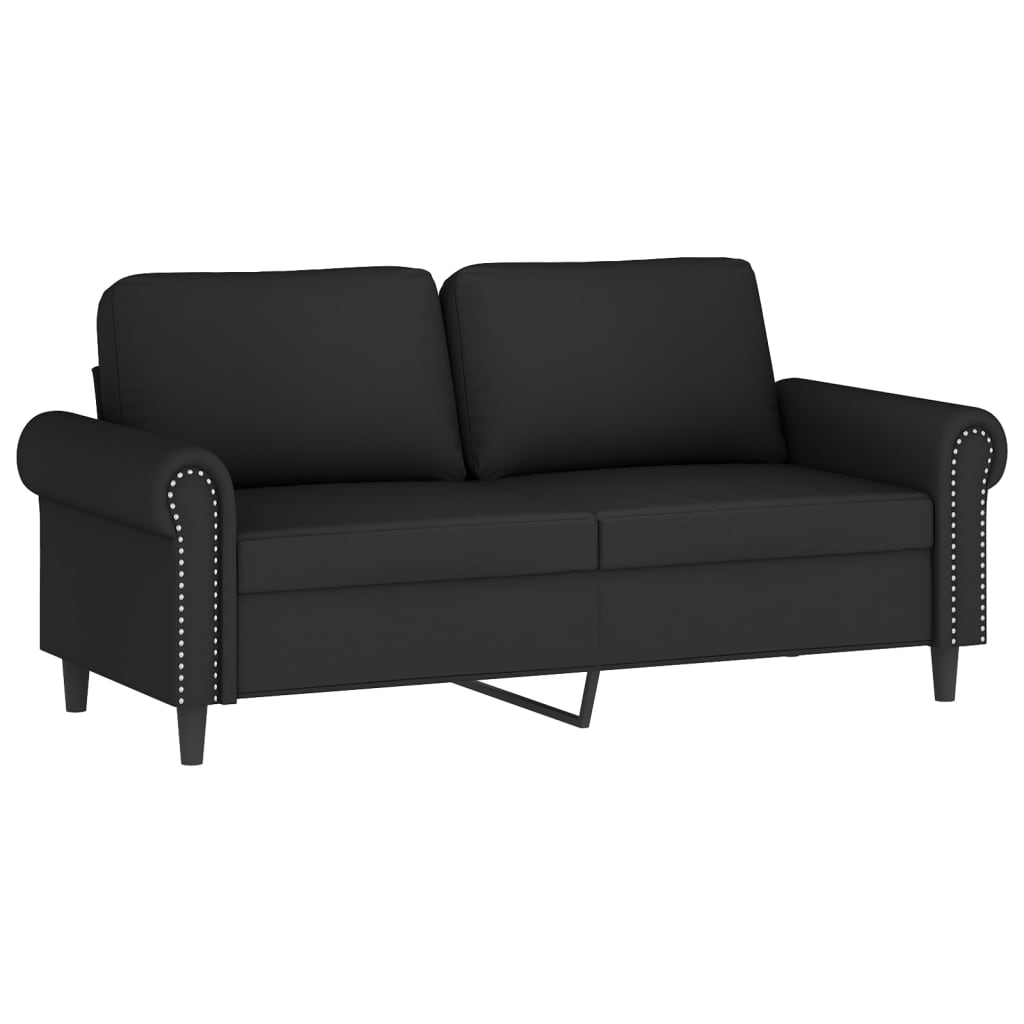 vidaXL 2 Piece Sofa Set with Cushions Black Velvet-2