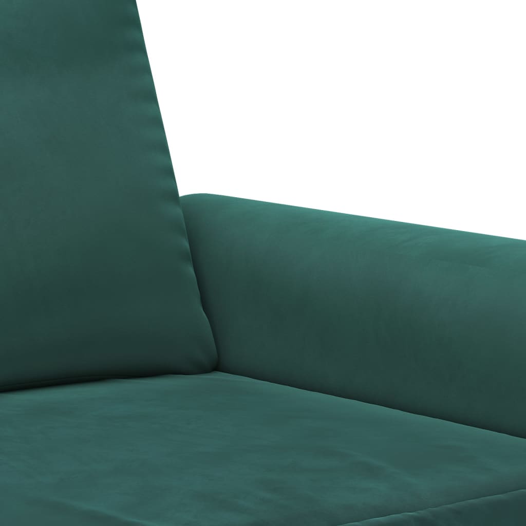 vidaXL 2 Piece Sofa Set with Cushions Dark Green Velvet-3