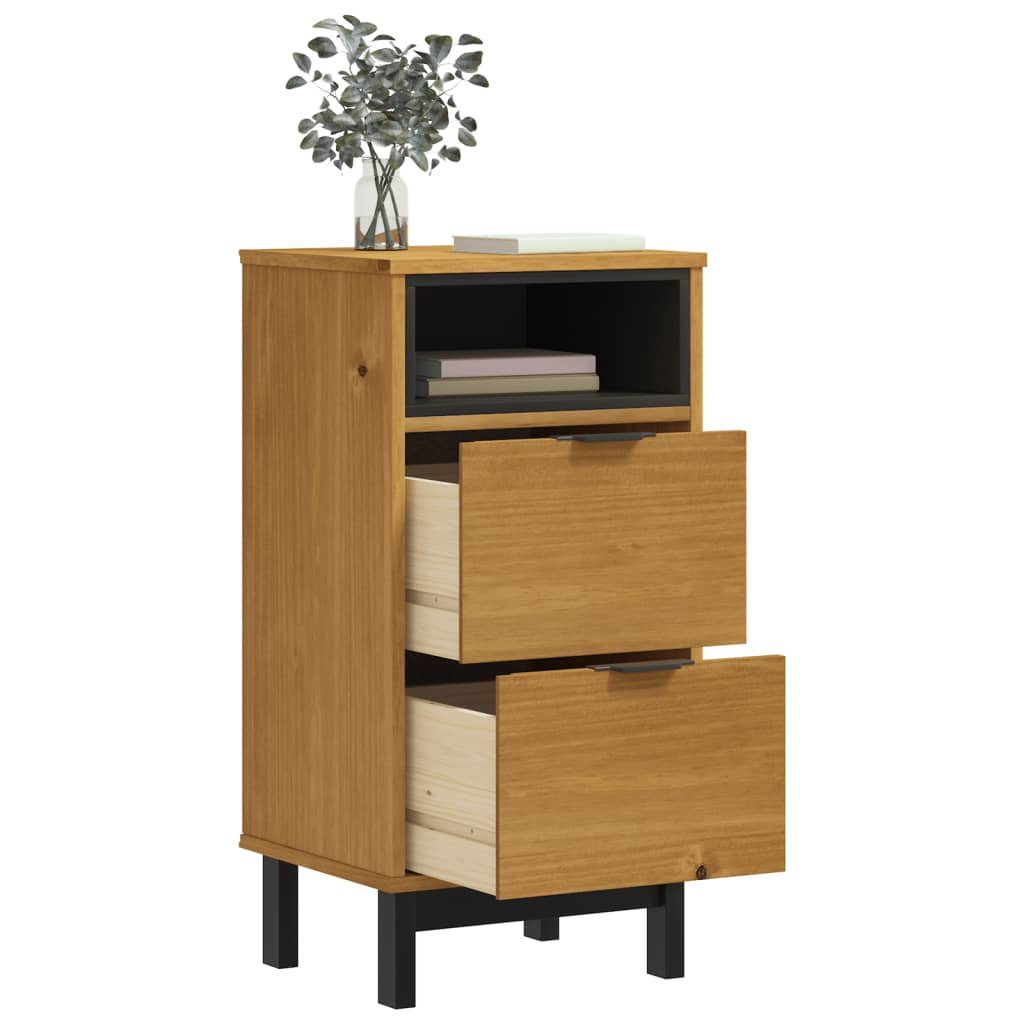 vidaXL Bedside Cabinet FLAM 15.7"x13.8"x31.5" Solid Wood Pine-1