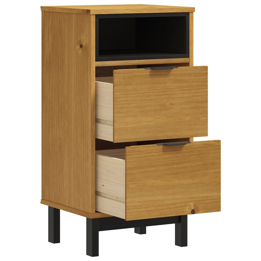 vidaXL Bedside Cabinet FLAM 15.7"x13.8"x31.5" Solid Wood Pine-2