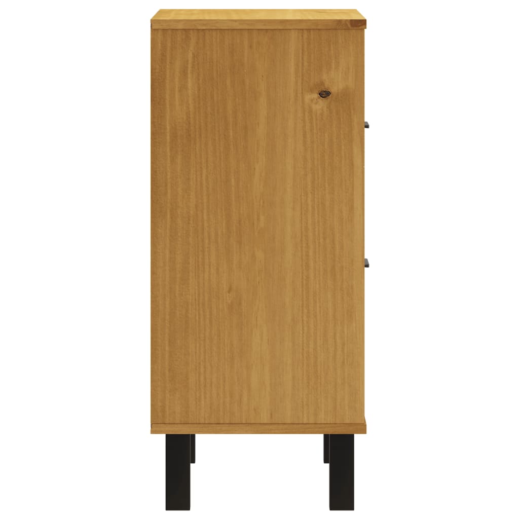 vidaXL Bedside Cabinet FLAM 15.7"x13.8"x31.5" Solid Wood Pine-4