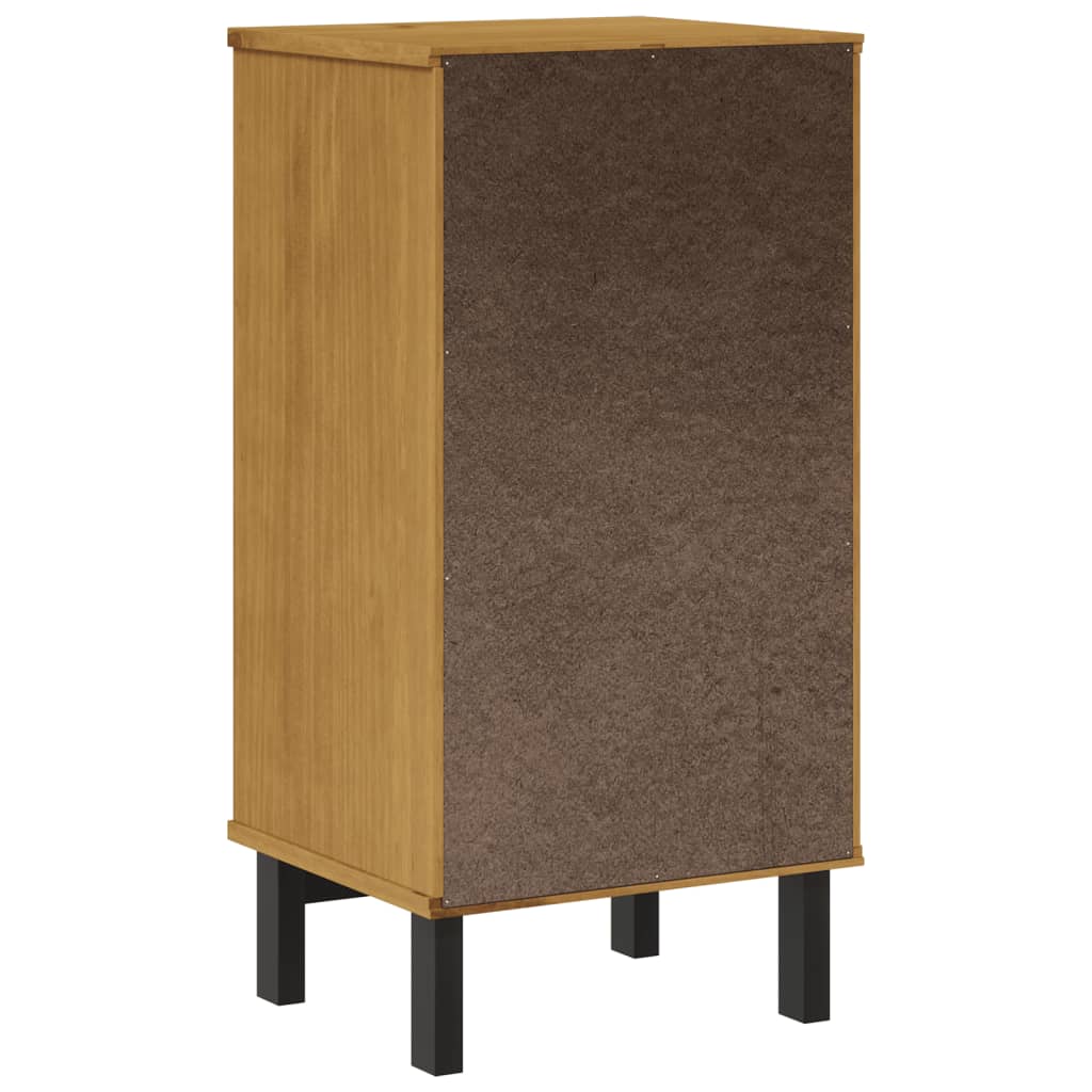 vidaXL Bedside Cabinet FLAM 15.7"x13.8"x31.5" Solid Wood Pine-5