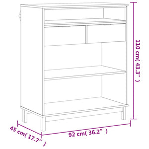 vidaXL Bar Table FLAM 36.2"x17.7"x43.3" Solid Wood Pine-7