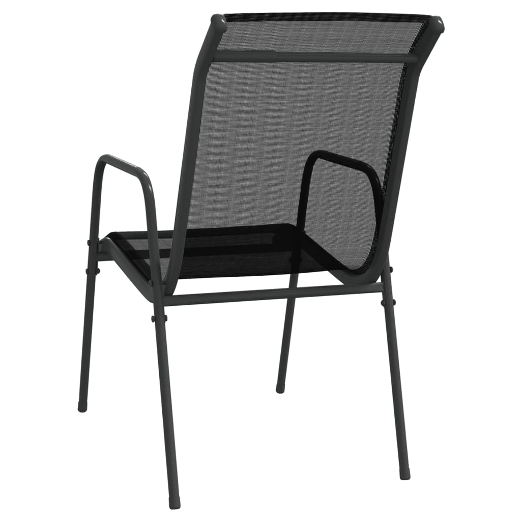 vidaXL 3 Piece Patio Dining Set Black Steel-5