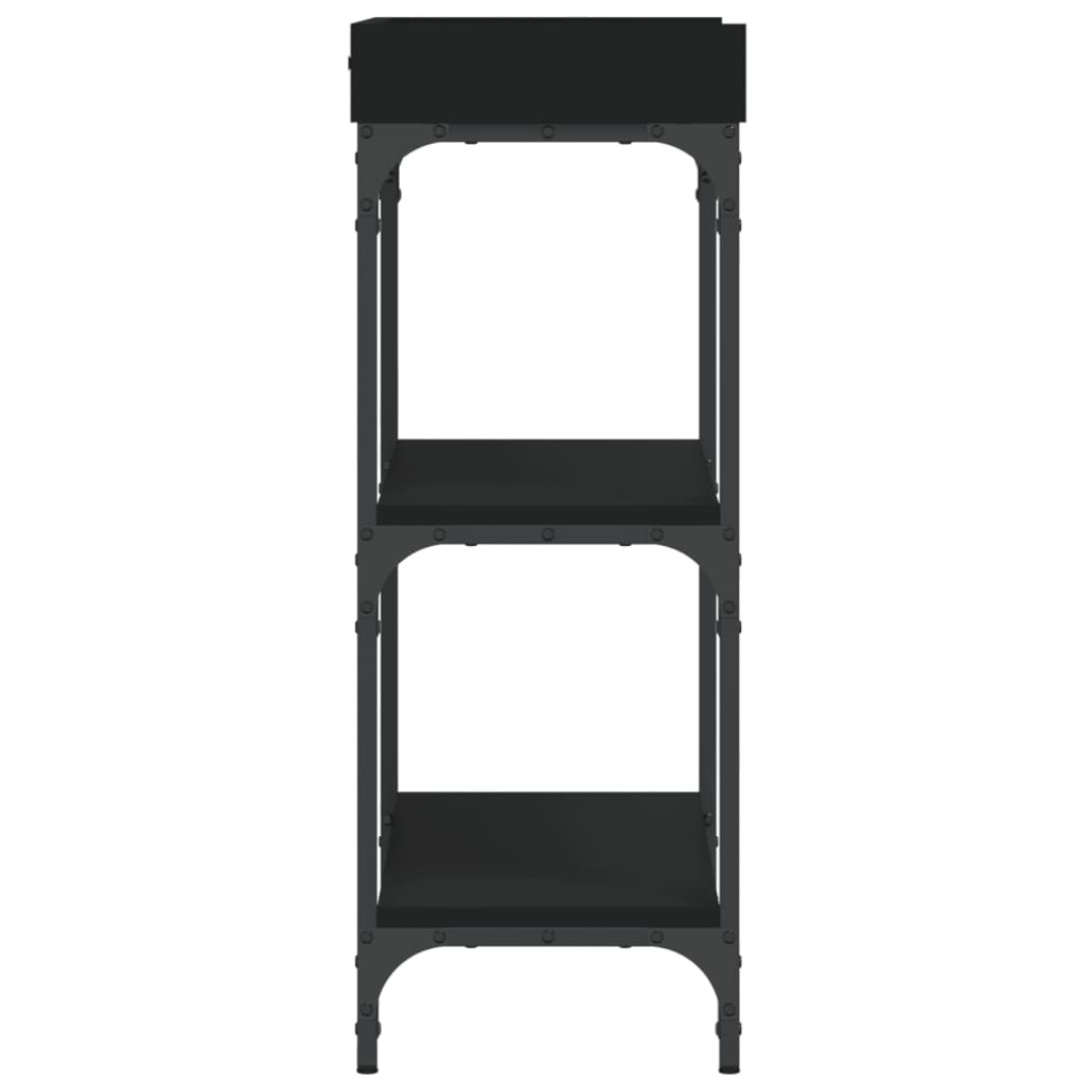 vidaXL Console Table with Shelves Black 29.5"x11.8"x31.5"-3