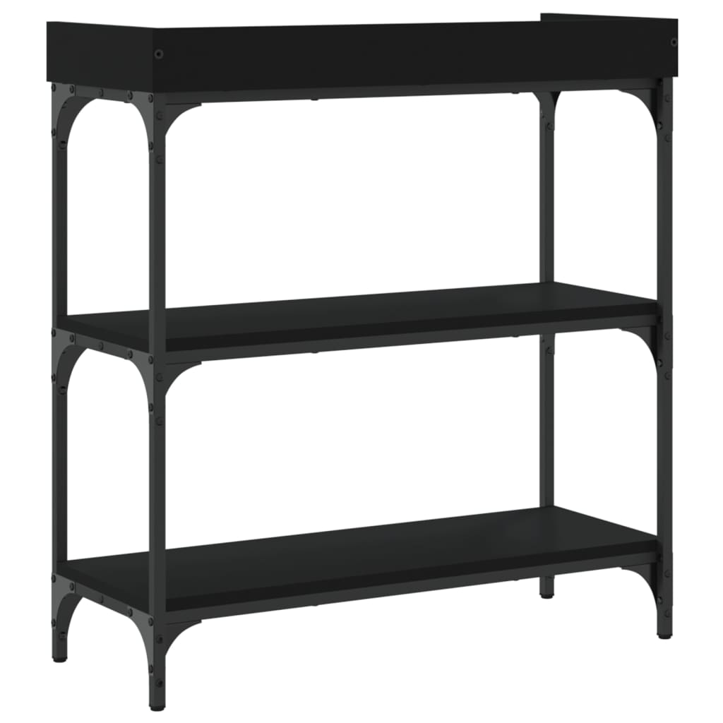 vidaXL Console Table with Shelves Black 29.5"x11.8"x31.5"-4