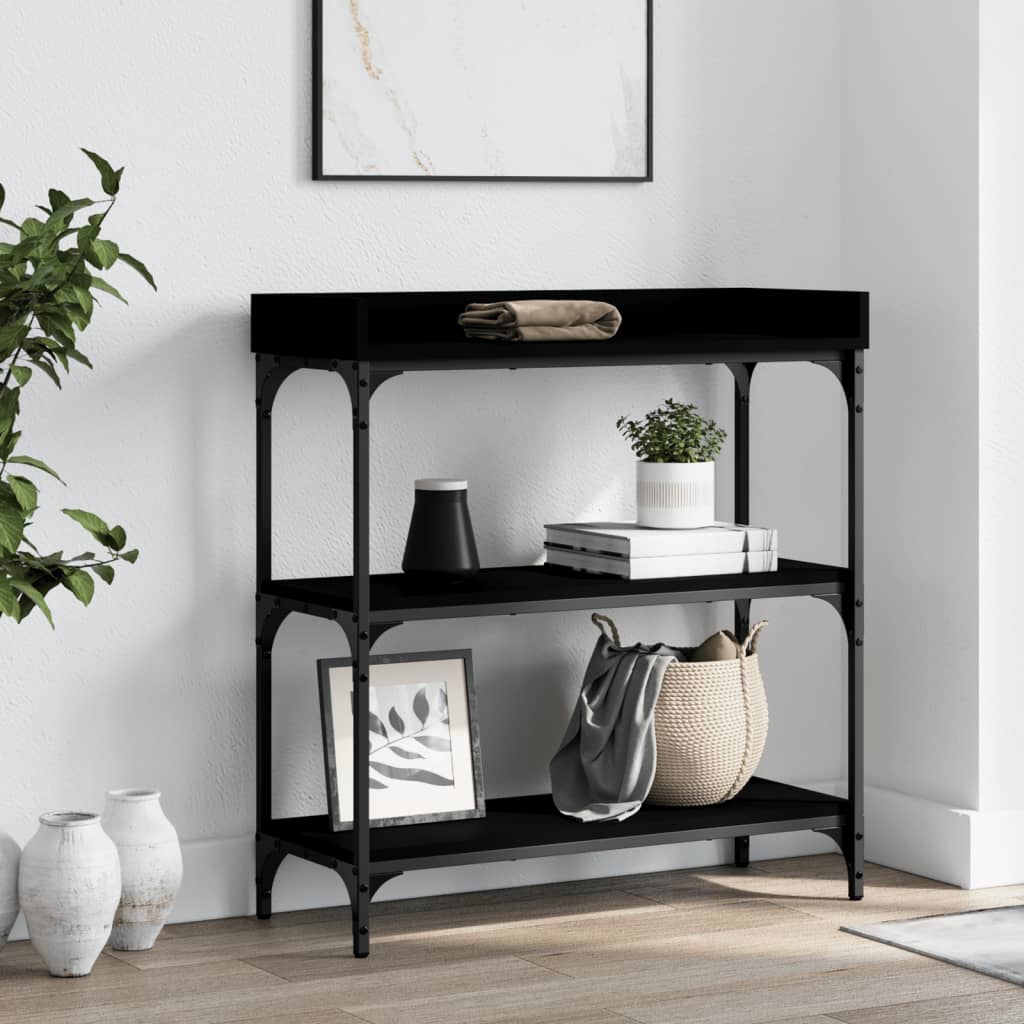 vidaXL Console Table with Shelves Black 29.5"x11.8"x31.5"-0