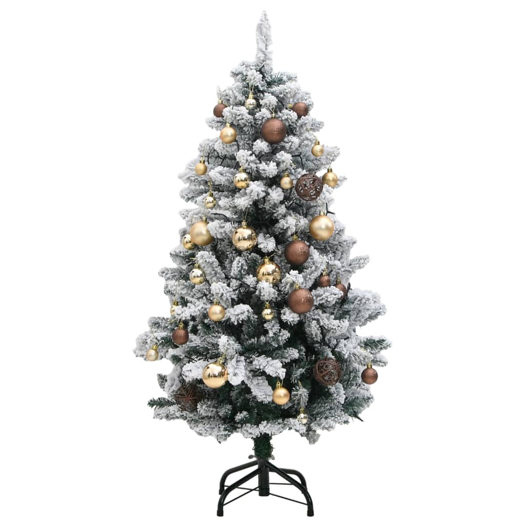 vidaXL Artificial Hinged Christmas Tree 150 LEDs & Ball Set 47.2"-2