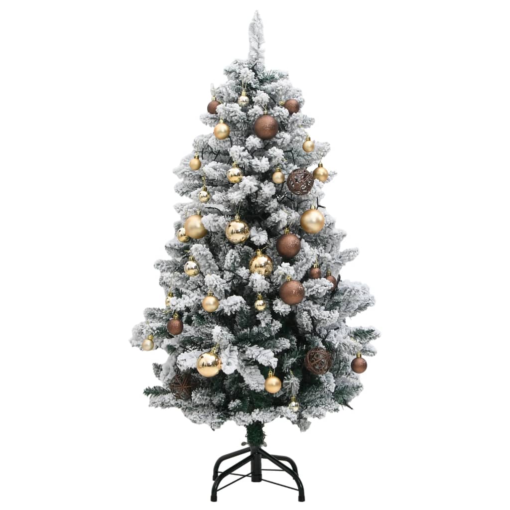 vidaXL Artificial Hinged Christmas Tree 150 LEDs & Ball Set 59.1"-2