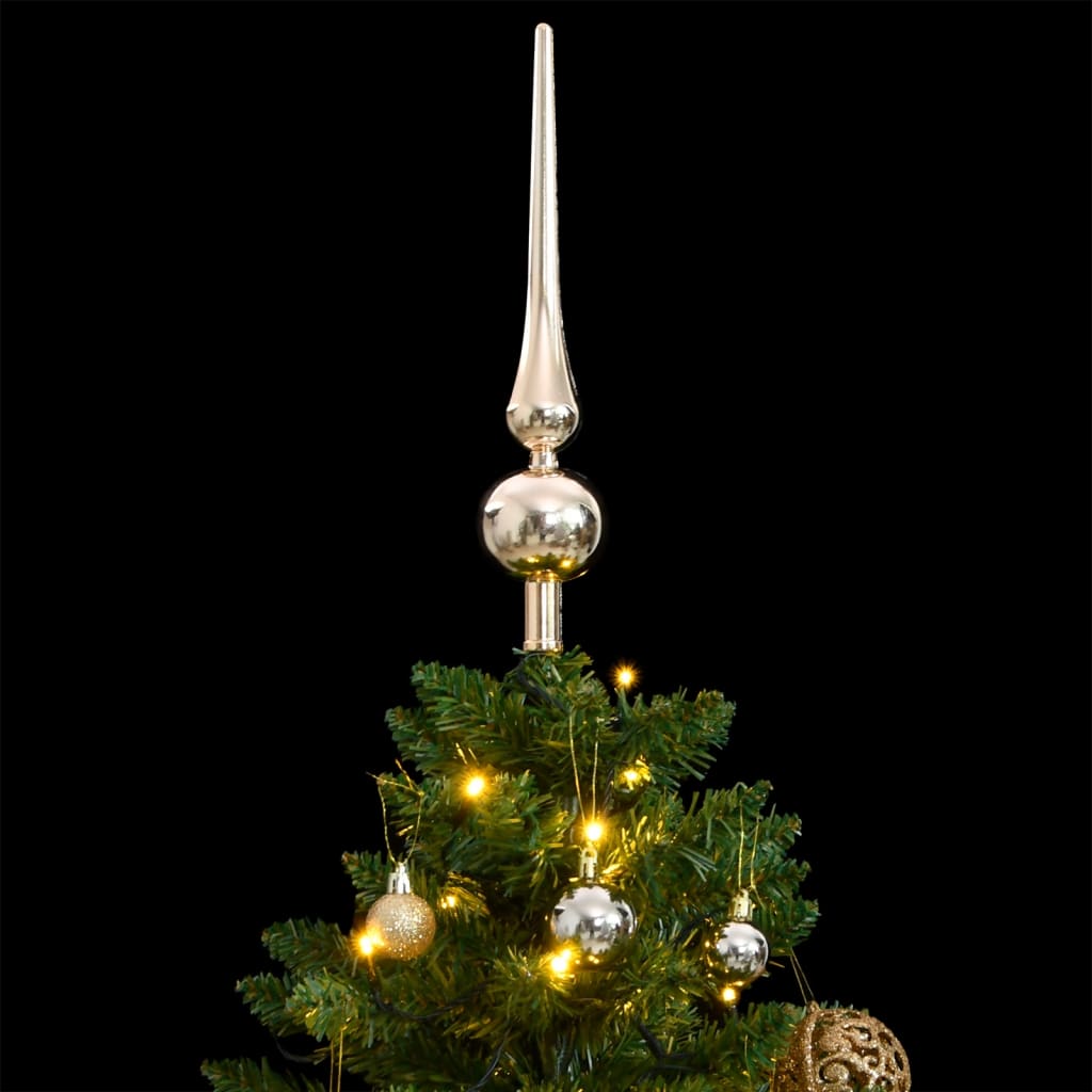 vidaXL Artificial Hinged Christmas Tree 150 LEDs & Ball Set 59.1"-0