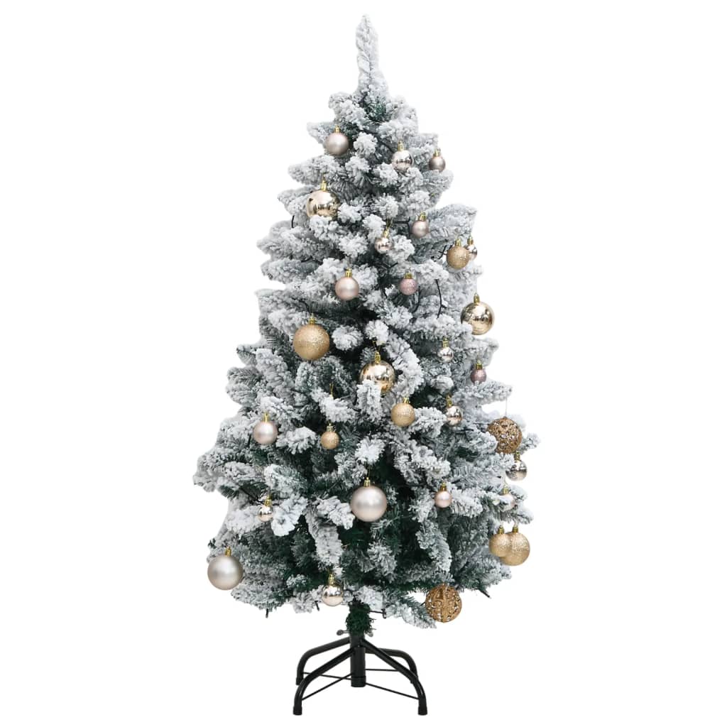 vidaXL Artificial Hinged Christmas Tree 150 LEDs & Ball Set 47.2"-2