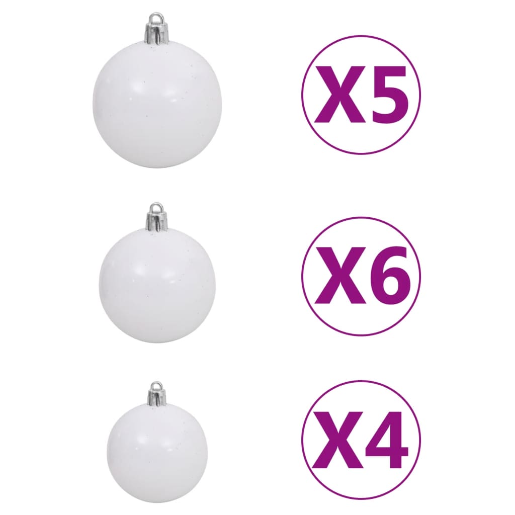 vidaXL Artificial Christmas Tree 150 LEDs&Ball Set&Flocked Snow 59.1"-6