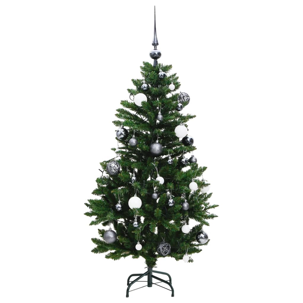 vidaXL Artificial Hinged Christmas Tree 150 LEDs & Ball Set 47.2"-2