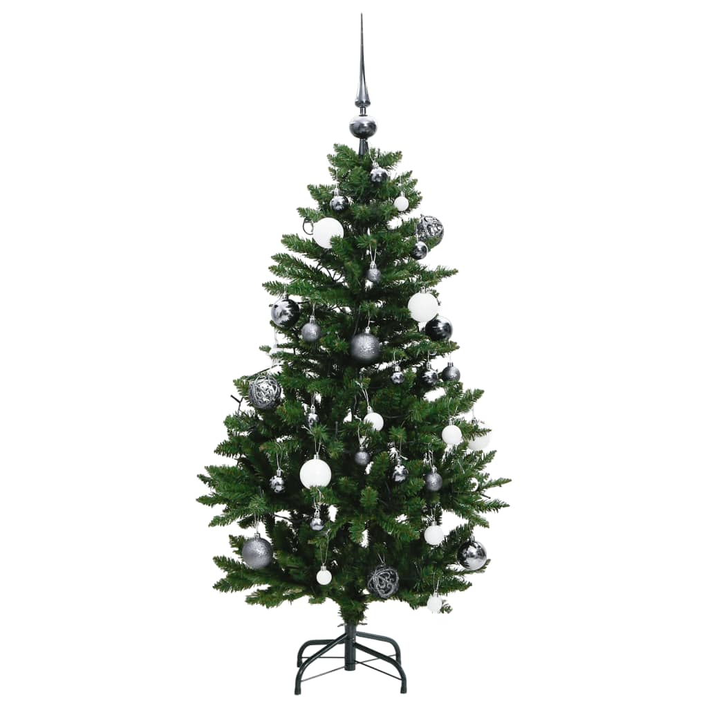 vidaXL Artificial Hinged Christmas Tree 150 LEDs & Ball Set 59.1"-2