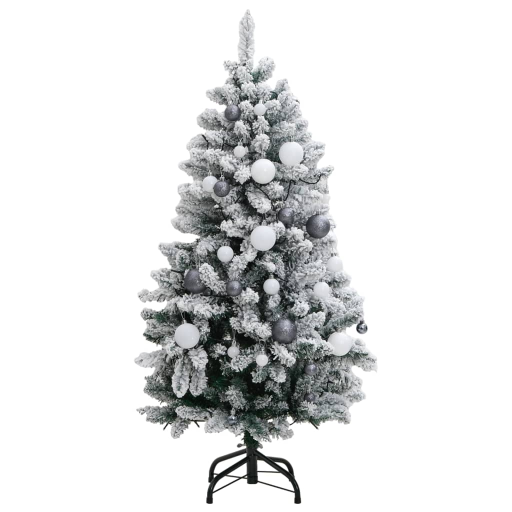 vidaXL Artificial Hinged Christmas Tree 150 LEDs & Ball Set 47.2"-2