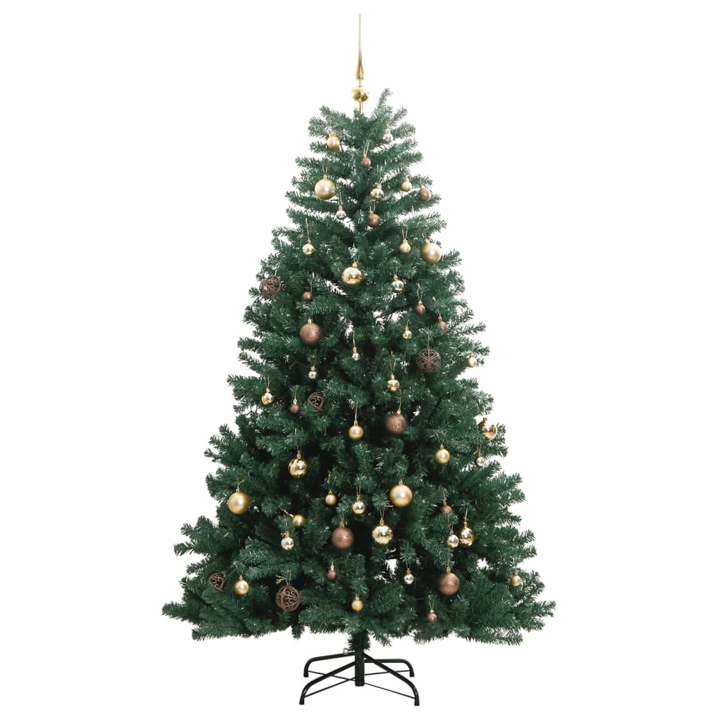 vidaXL Artificial Hinged Christmas Tree 300 LEDs & Ball Set 82.7"-2