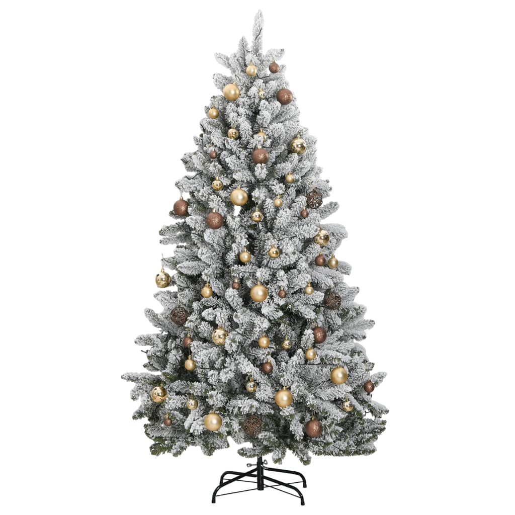 vidaXL Artificial Hinged Christmas Tree 300 LEDs & Ball Set 70.9"-2