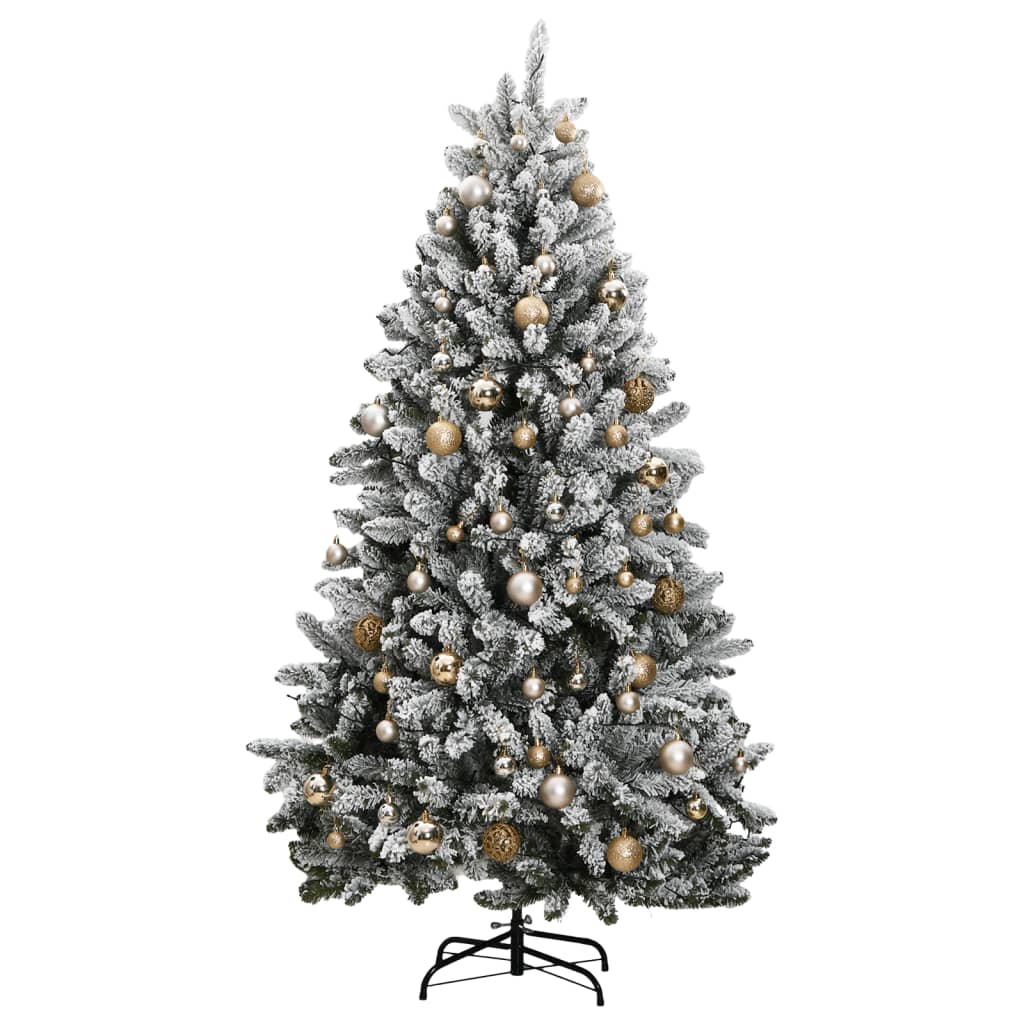 vidaXL Artificial Hinged Christmas Tree 300 LEDs & Ball Set 82.7"-2