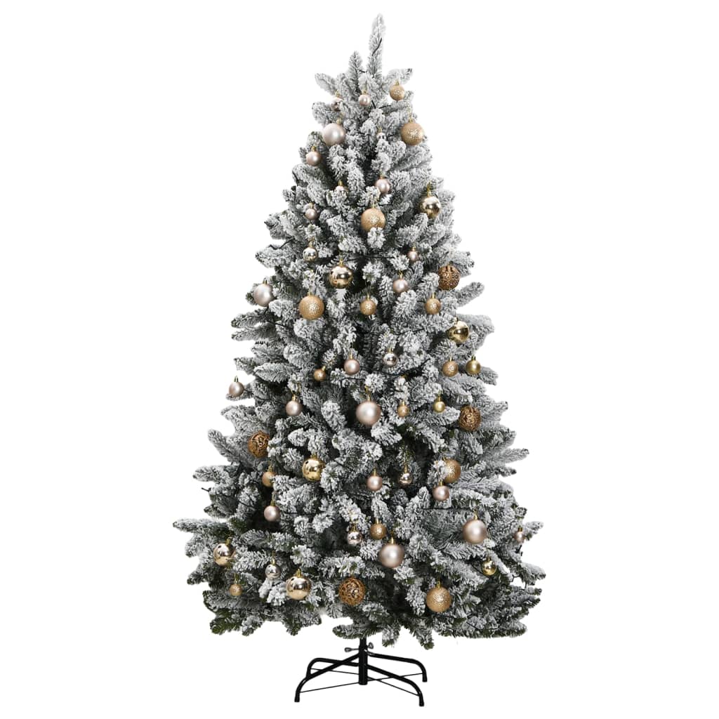 vidaXL Artificial Hinged Christmas Tree 300 LEDs & Ball Set 94.5"-2