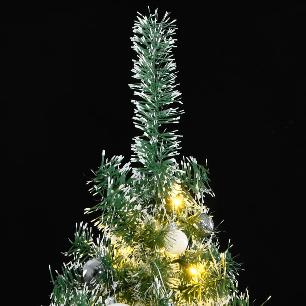 vidaXL Artificial Christmas Tree 300 LEDs&Ball Set&Flocked Snow 70.9"-0