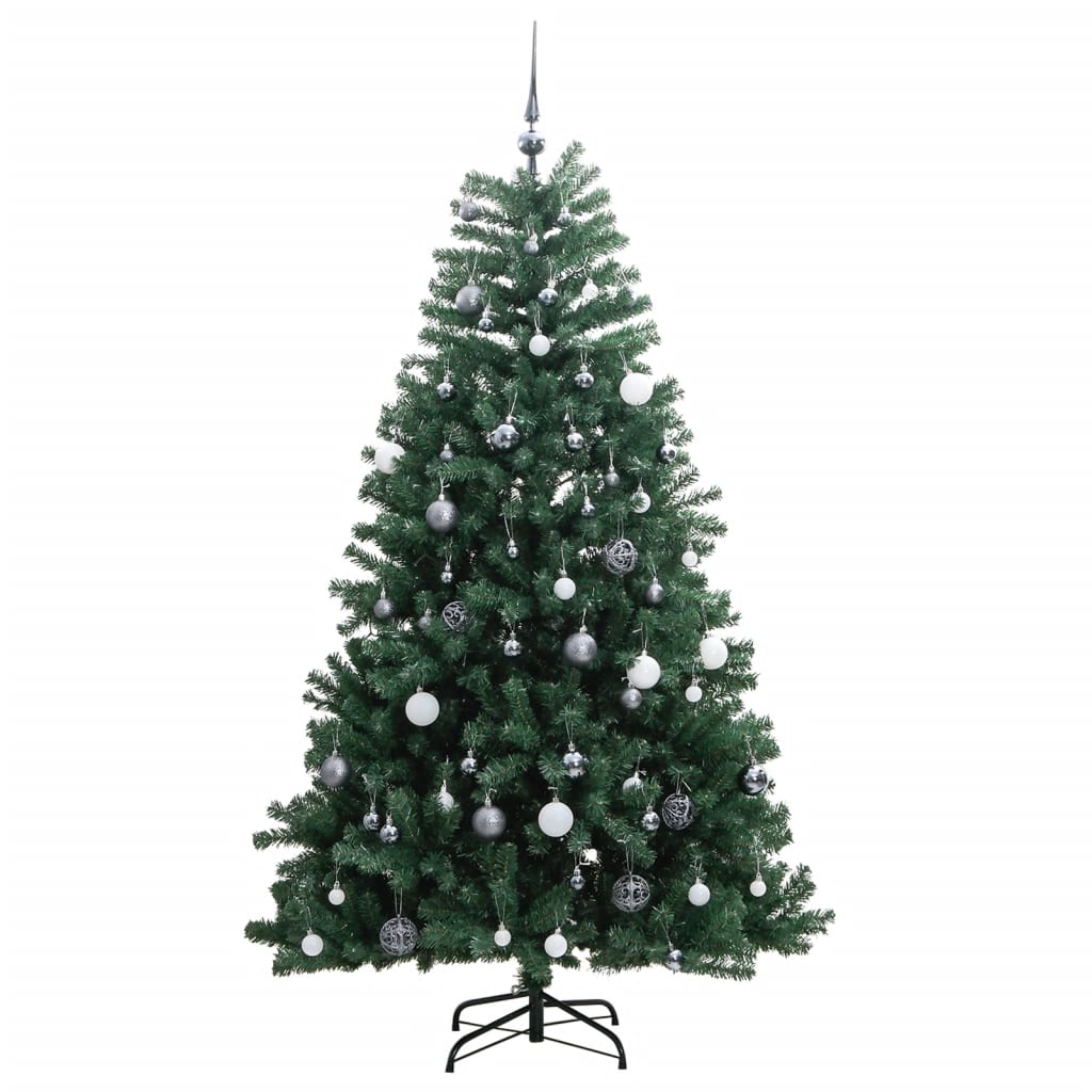 vidaXL Artificial Hinged Christmas Tree 300 LEDs & Ball Set 82.7"-2