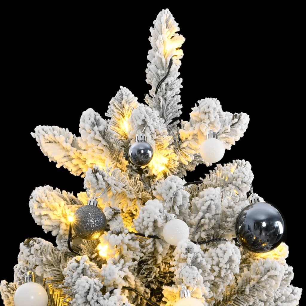 vidaXL Artificial Hinged Christmas Tree 300 LEDs & Ball Set 70.9"-0